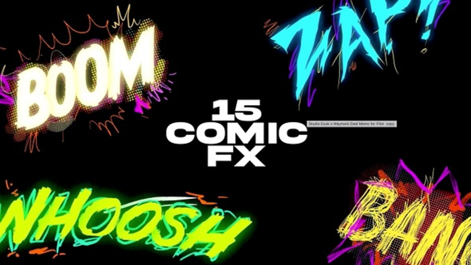 15 Comic Action Words On Alpha, Elements Motion Graphics ft. comic ...