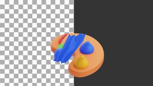3D Animation of Modern Digital Color Palette | Alpha Channel