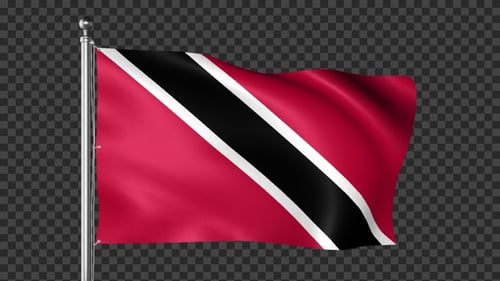 Realistic Waving Flag of Trinidad and Tobago Loop