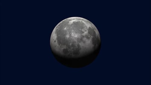 Realistic Rotating Moon Reveal in Starry Space