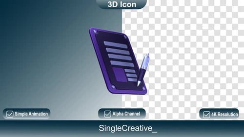 3 D Icon Contract Icon Animation