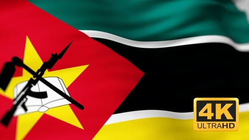 Mozambique Flag Waving Seamless Loop Animation