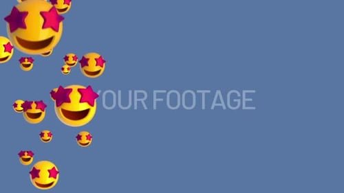 Star struck face animated 3D emoji sweep with alpha channel