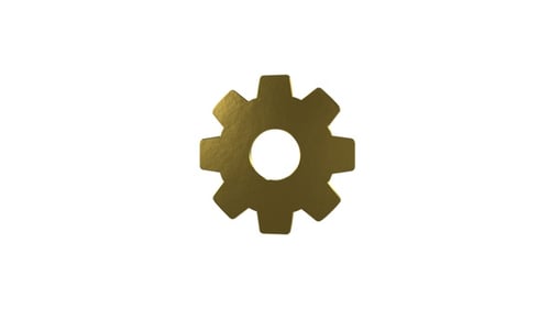 Rotating Golden 3D Gear Icon Animation