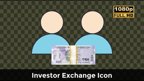 Animated People Icons With Spinning Indian Rupee Money Bundle