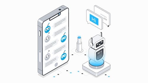 Chatting Robot Isometric Animation Alpha Channel