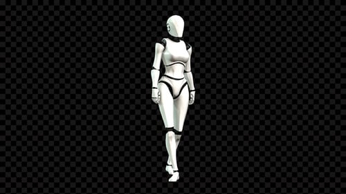 Robot Walking Relaxed Animation Front View