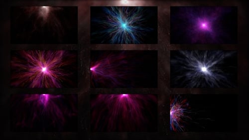 9 Particles Backgrounds with Optical Fiber Effect Loop