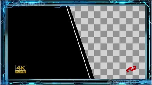 Futuristic Glowing Blue Tech Frame Border