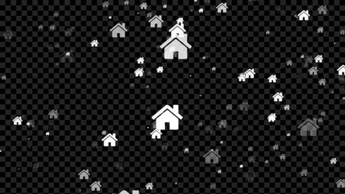 Floating House Icons Corporate Seamless Loop