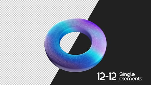Abstract 3D Ring Rotation with Holographic Gradient Colors