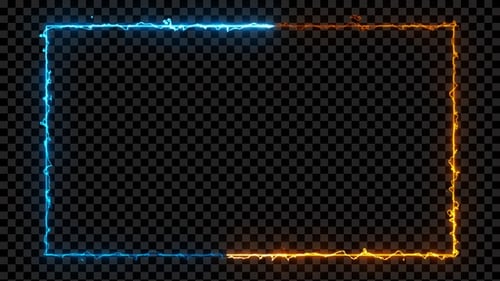 Electric Energy Neon Frame Loop Blue & Golden V18