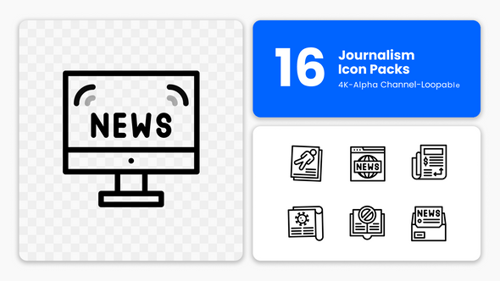 Animated Line Icons for Journalism and News Reports