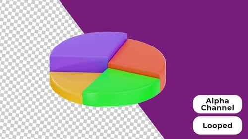 3D Animated Pie Chart | Alpha Channel