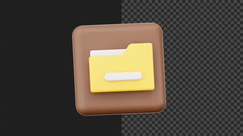 Modern 3D Animated File Folder Icon for Data Storage