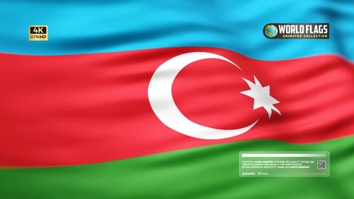 Animation en boucle du drapeau azerbaïdjanais Fond vidéo 4K transparent