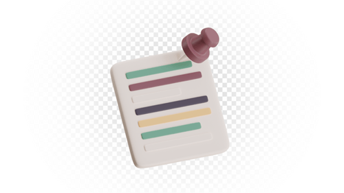 Stylized Sticky Note with Colorful Lines 3D Icon Animation