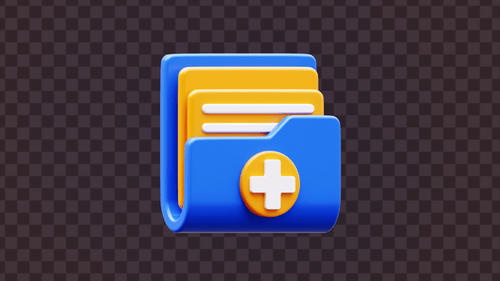 3D Folder with Medical Cross Icon Animation