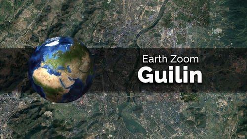 Guilin (China) Earth Map Zoom to the City from Space