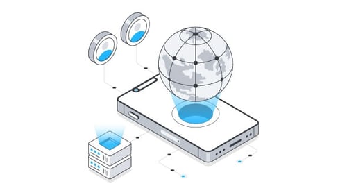 Global Networking Isometric Animation Alpha Channel