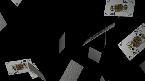 Animated Falling Playing Cards Seamless Loop Background