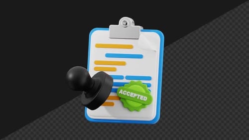 3D Business Agreement Looping Animation with Transparent Background