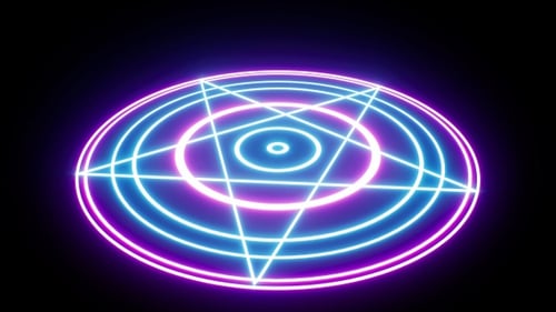 Flashing Magical Star Lights Circle Floor Background