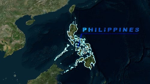 Animated Philippines Map Zoom and Outline Reveal
