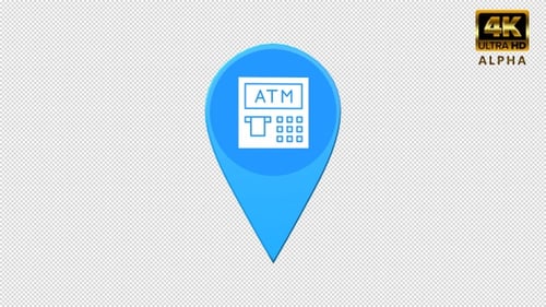 Animated 3D ATM Location Pin Icon Loop