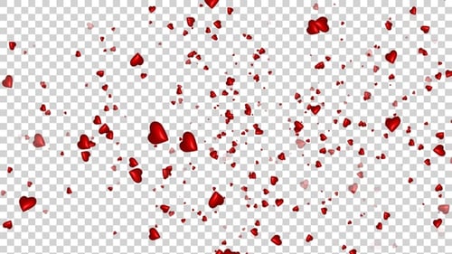 Romantic Falling Hearts and Rose Petals Overlay