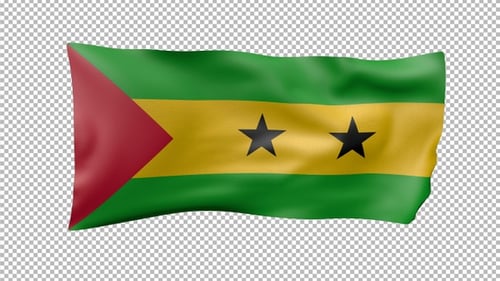 Drapeau agitant Sao Tomé-et-Principe Alpha transparent
