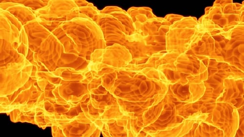 Animation en boucle de transition incendie avec fond noir