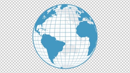 Minimalist Flat Design Earth Globe Rotation Animation