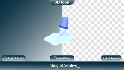 3 D Icon Brush Tools Animation