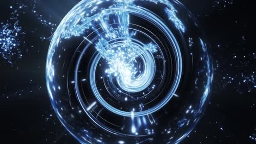 Vj Spiralpartikel im unendlichen Hintergrund