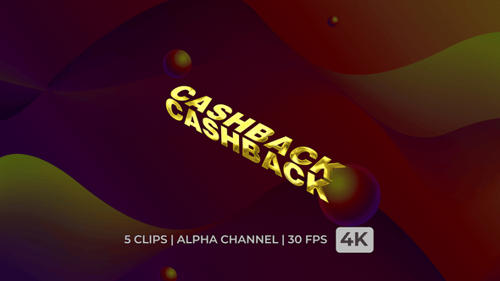3D Metallic Cashback Text Animation Pack