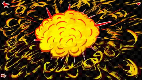 Sketch Style Comic Book Explosion and Boom Text Reveal
