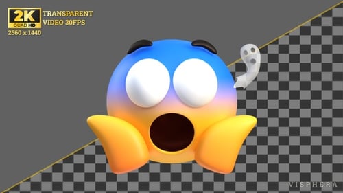 Halloween Scared 3D Emoji Reaction Animation