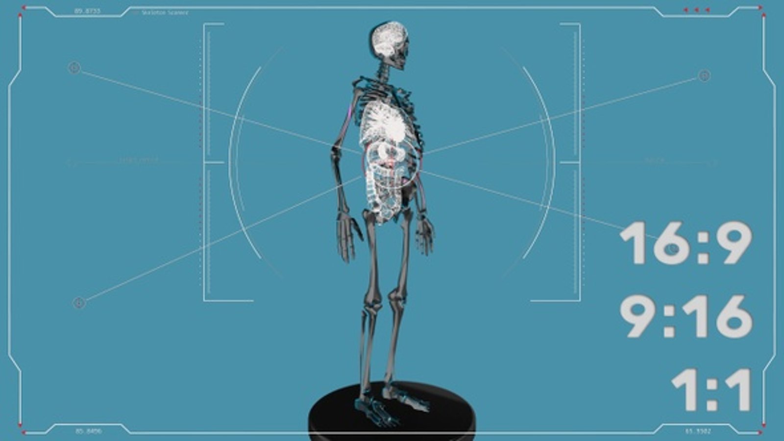 Futuristic 3D Human Body Scan HUD Animation, Backgrounds Motion ...