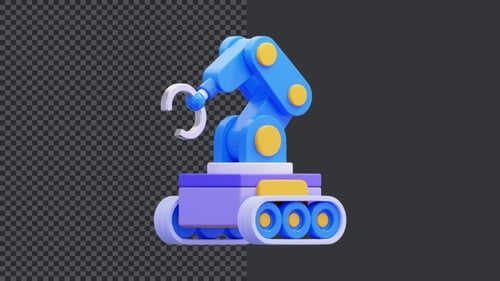 Animated 3D Robotic Arm for Technology and Industry Projects