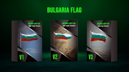 Waving Bulgaria Flag Animation with Alpha Channel
