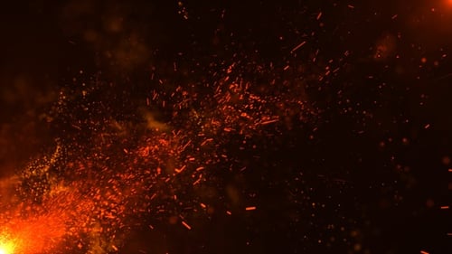 Fondo de chispas de partículas de fuego