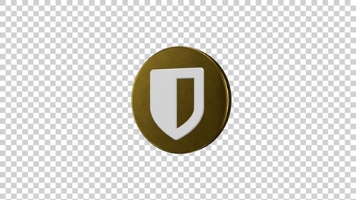 Shield Icon Rotating Golden