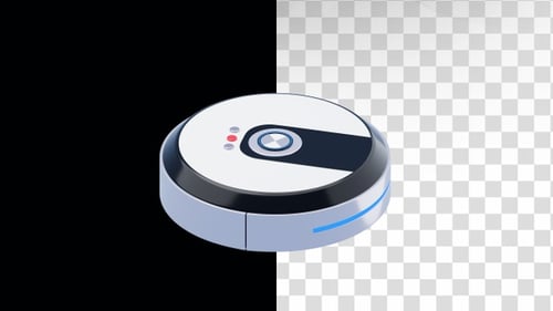 Animation 3D d'un robot de nettoyage intelligent