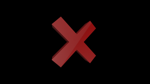 Spinning 3D Red X Mark Symbol Animation