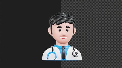 3D Doctor Icon Animation – Healthcare Avatar Motion Graphic