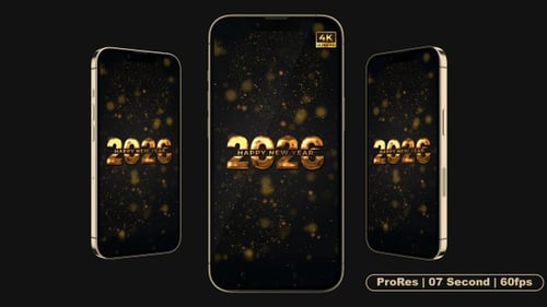 2026 Happy New Year Animation Vertical