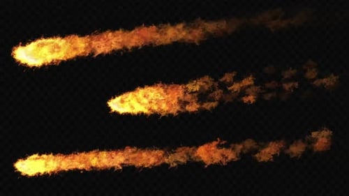 Meteor-Overlay mit brennendem Feuer v1