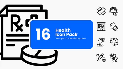 Animated Health and Medical Icon Pack with Alpha Channel