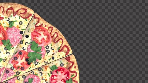 Rotation 3D Pizza Zoomed Side View